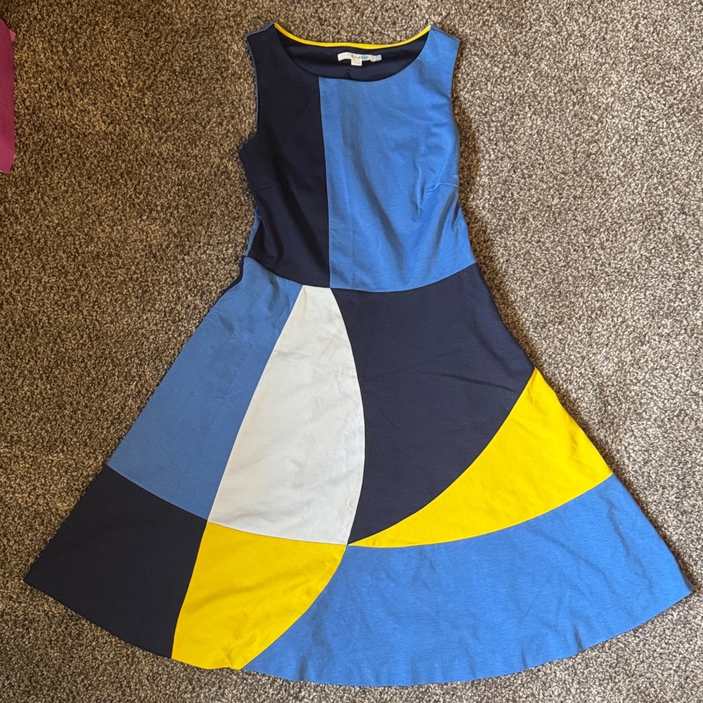 Boden Colorblock Sleeveless circle skirt dress - size 6R